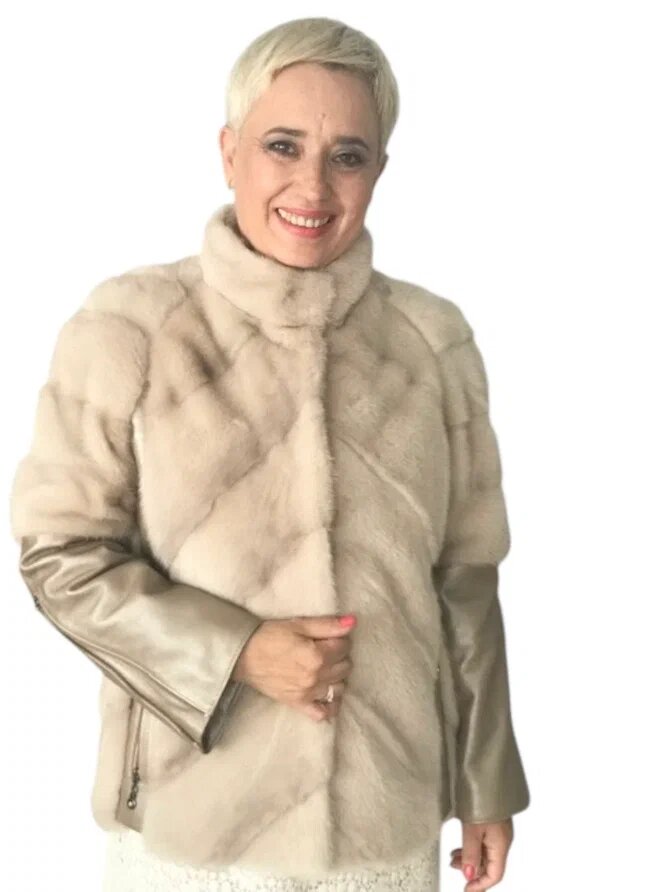 Реставрация выгоревшей куртки из меха норки. Ателье Ирины Берзиной.