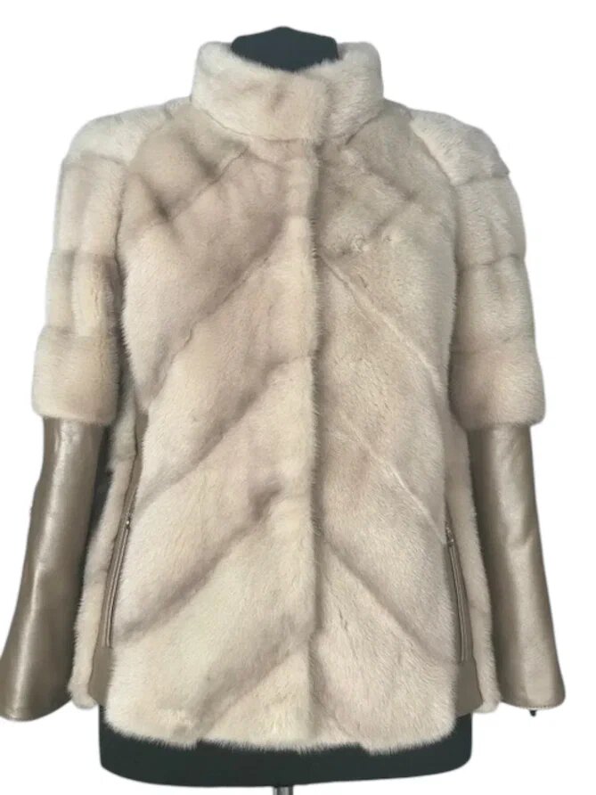 Реставрация выгоревшей куртки из меха норки. Ателье Ирины Берзиной.