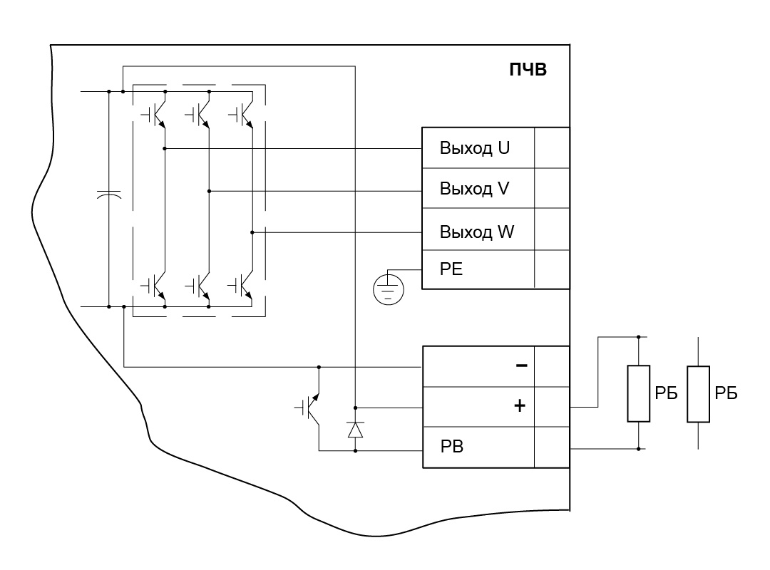 Схема подключения тормозного резистора