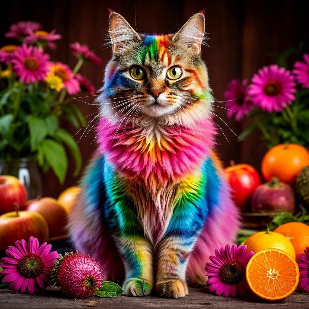 ЭХИНАЦЕЯ КРАСИТ КОТА РАДУГОЙ