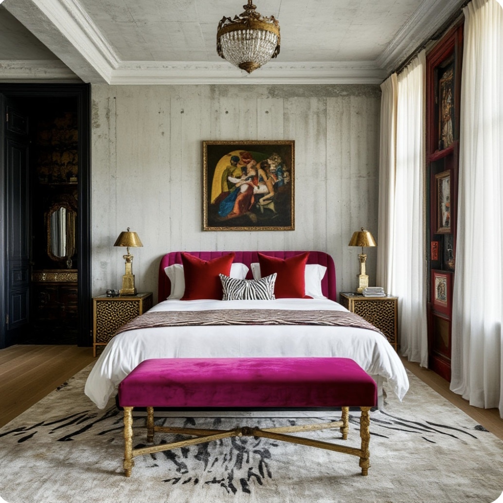 Интерьер спальни для частного дома