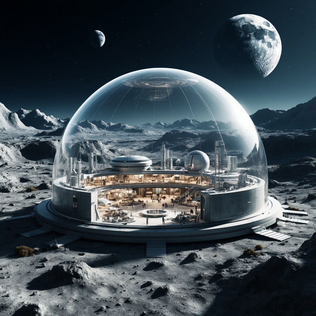 База на Луне. Фото: ИИ.