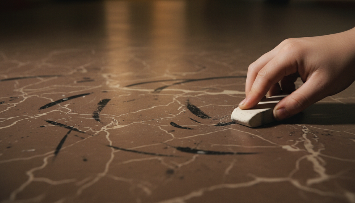 Черные полосы от сменки на советском линолеуме