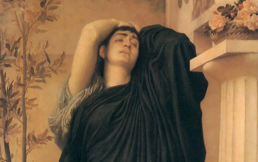     Фредерик Лейтон. Электра на могиле Агамемнона (фрагмент). 1869