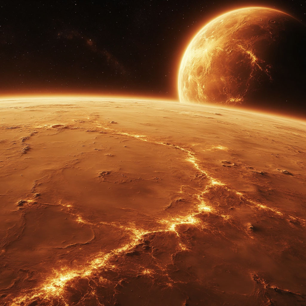 Поверхность Венеры. Фото:ИИ