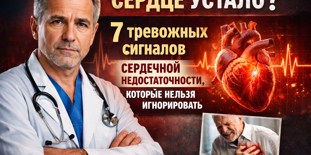 «Сердце устало? 7 тревожных сигналов сердечной недостаточности, которые нельзя игнорировать»