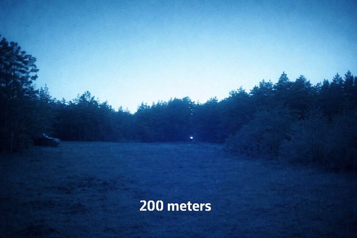 Зажженая сигарета в ПНВ с расстояния 200 метров