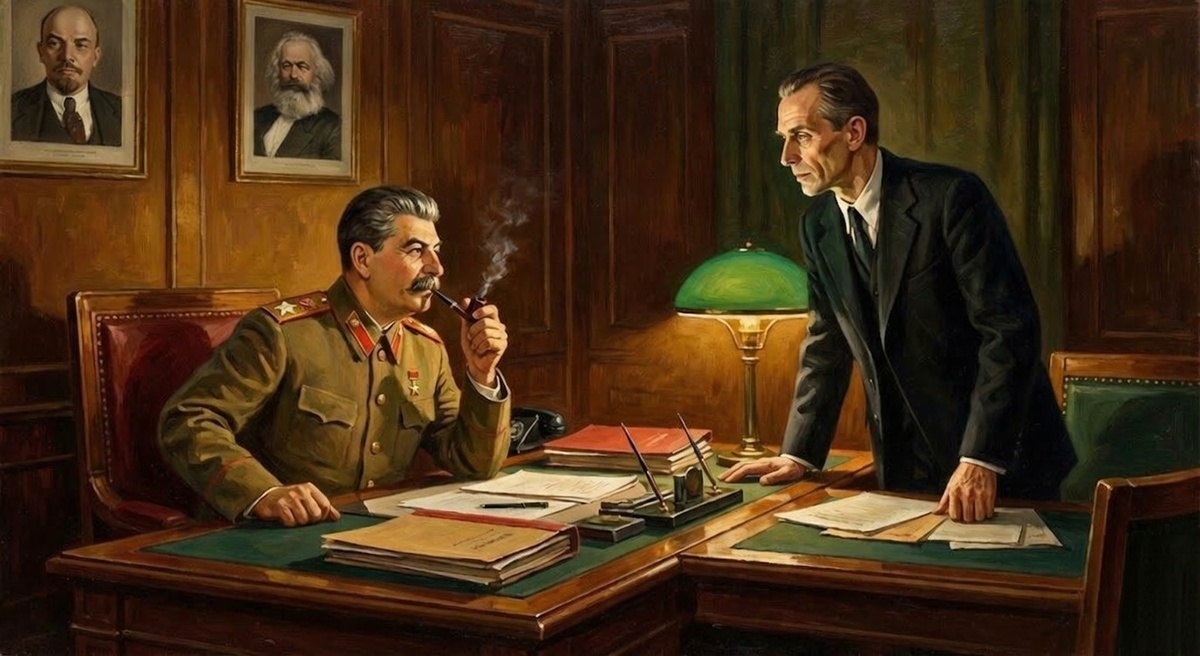 Сталин принимает Вольфа Мессинга в Кремле 1940-е годы. Художественная реконструкция