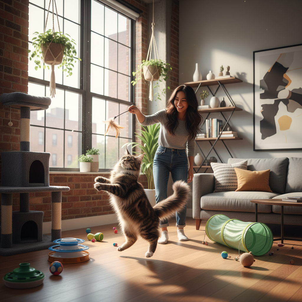 Совместные игры укрепляют связь между котом и владельцем