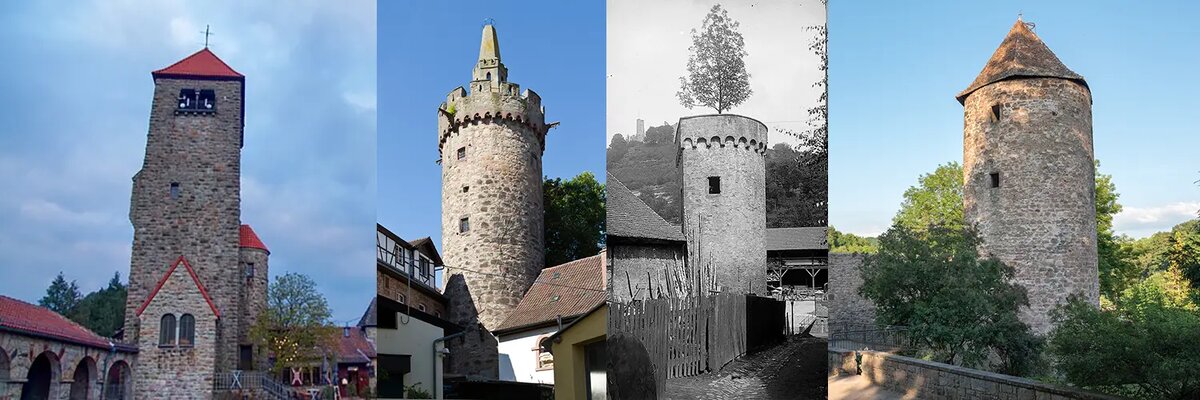 Замок Вахенбург / красная башня / ведьмина башня / синяя шляпа.