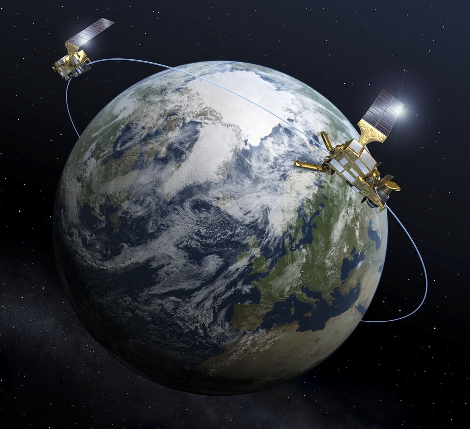    Пара спутников MetOp Second Generation. Источник изображения: ESA.