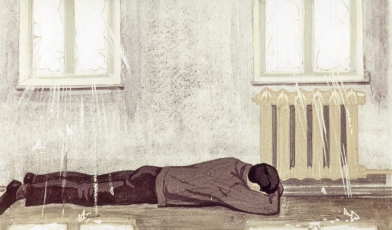 Положение при взрыве атомной бомбц