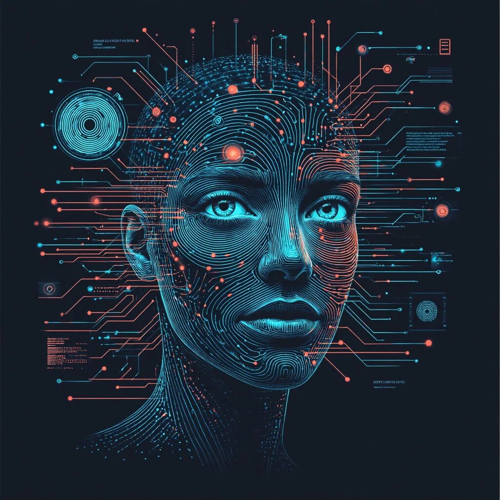 Биометрия. Иллюстрация сгенерирована нейросетью