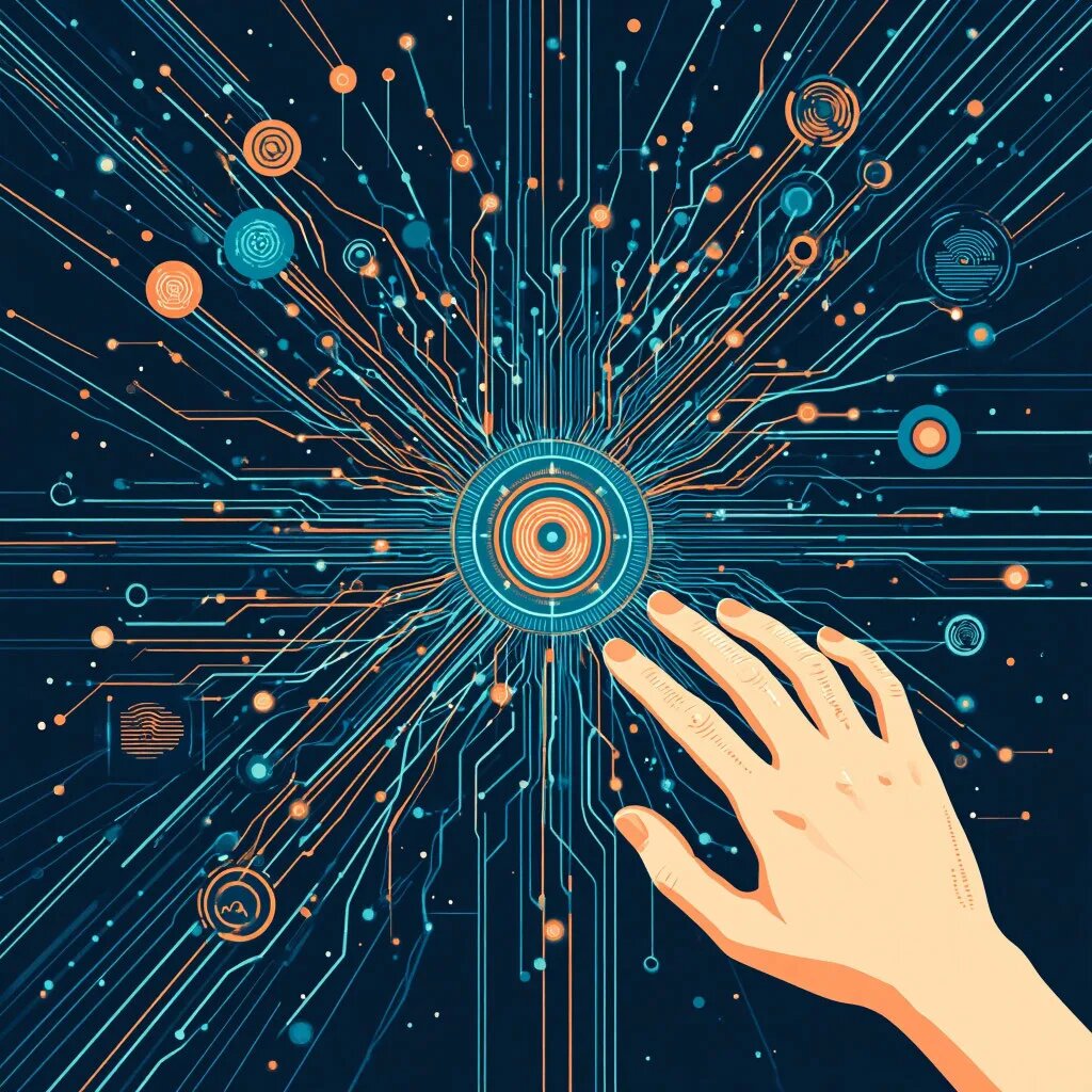 Цифровые технологии. Иллюстрация сгенерирована нейросетью