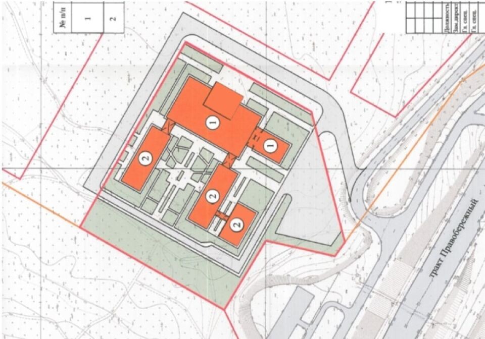   Эскиз застройки. Размещения зданий кампуса. Источник: МКУ «Архитектура города Барнаула»