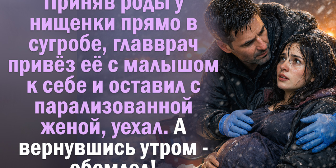 Главврач привёз нищенку с малышом к себе и оставил с парализованной женой, уехал. А вернувшись утром.