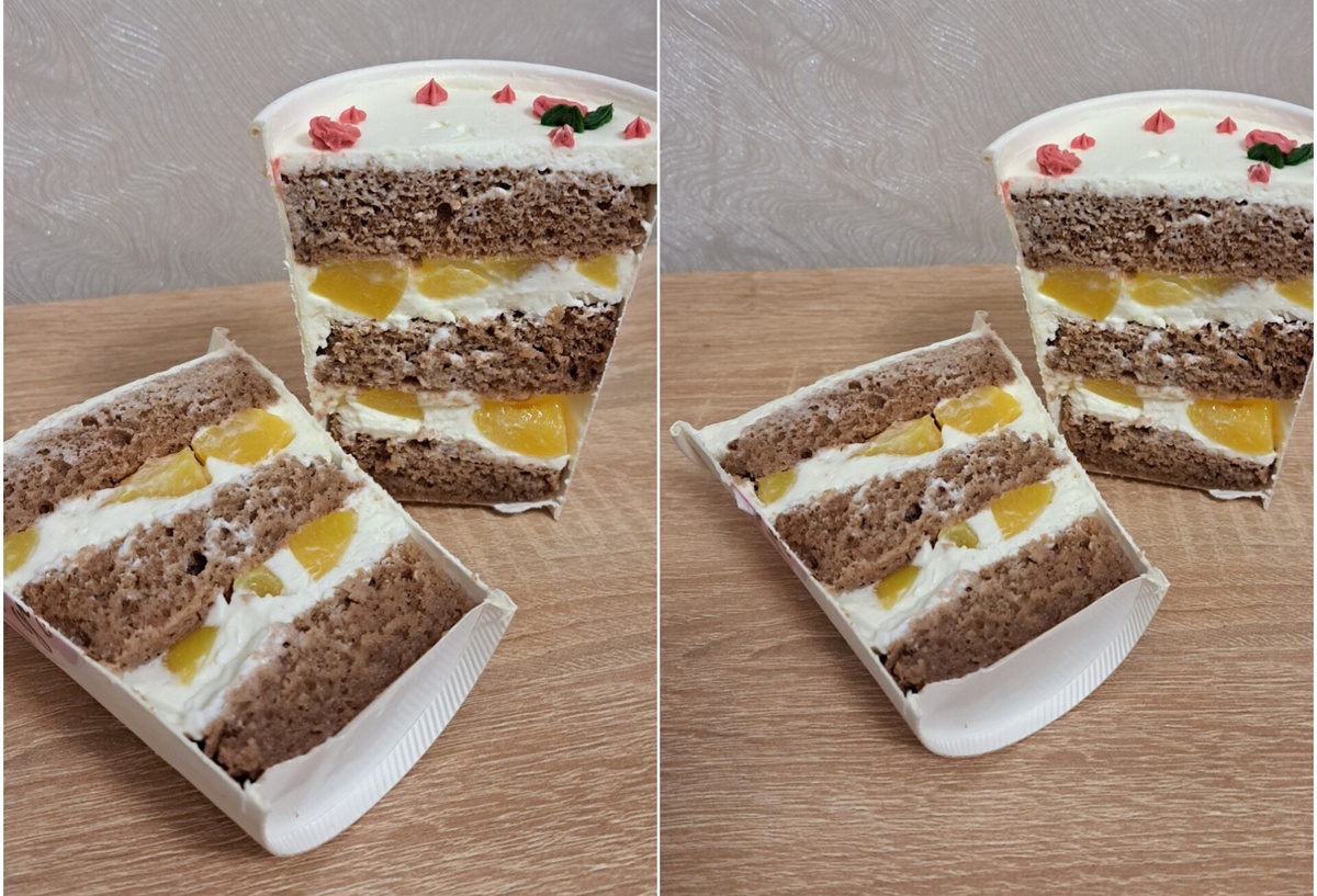 Разрез торта в стакане