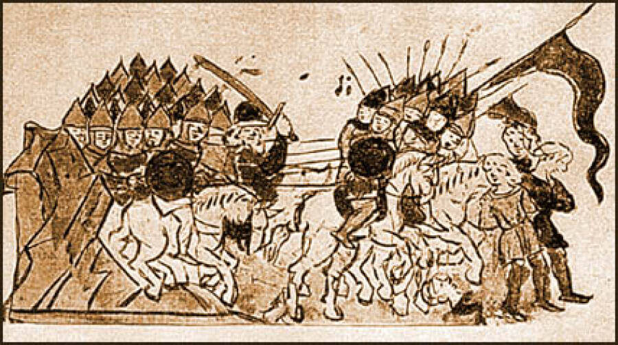 Как Русские победили степь у Сальнице, фография летописной миниатюры из открытого доступа в интернете