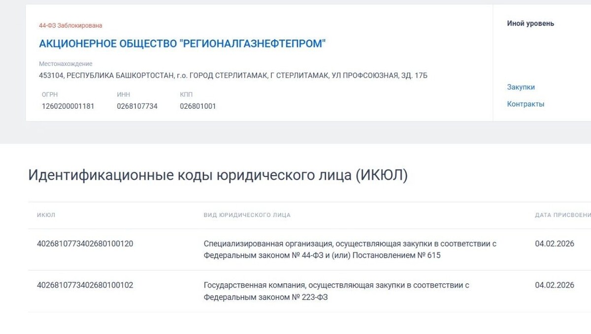    Скрин с сайта   zakupki.gov