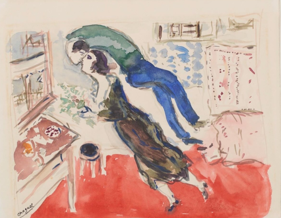 Фото автора. Сделано на выставке. Картина Шагала. 