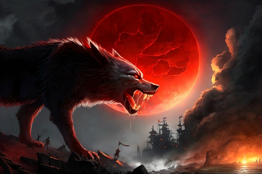 Официальный арт Фенрира. Волк был подарен ордену ковена.