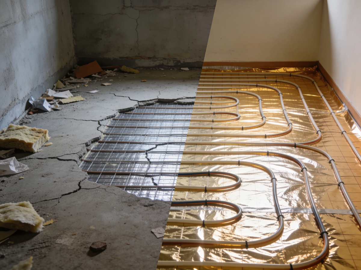 Один и тот же кабель, одна и та же комната. Но результат — две большие разницы. Почему так? Всё дело в пироге пола и расчёте мощности. Сейчас расскажу.