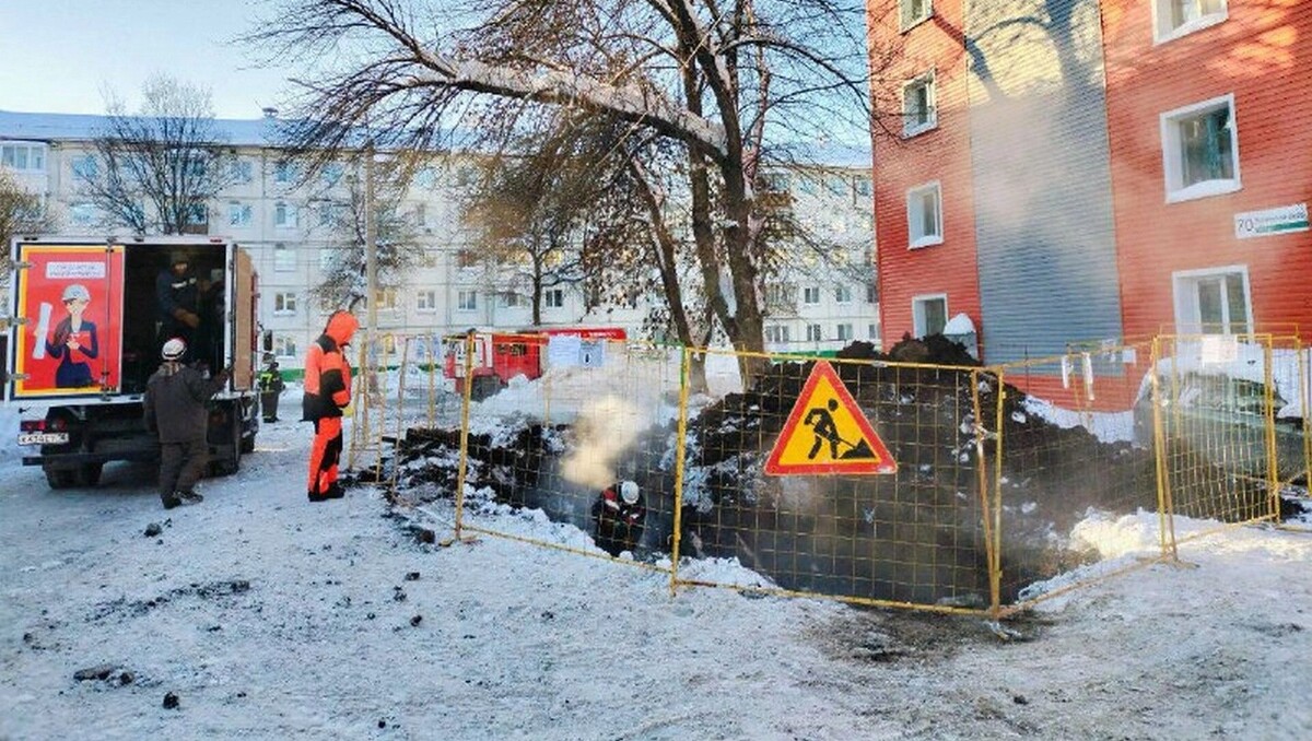    Работы на Воткинском шоссе, начало февраля 2026   пресс-служба «Т Плюс»