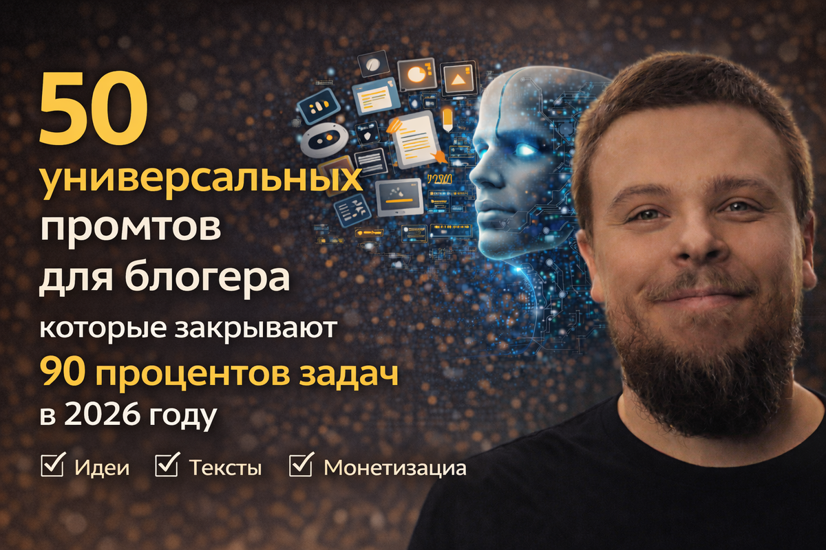 50 универсальных промтов для блогера, которые закрывают 90 процентов задач в 2026 году