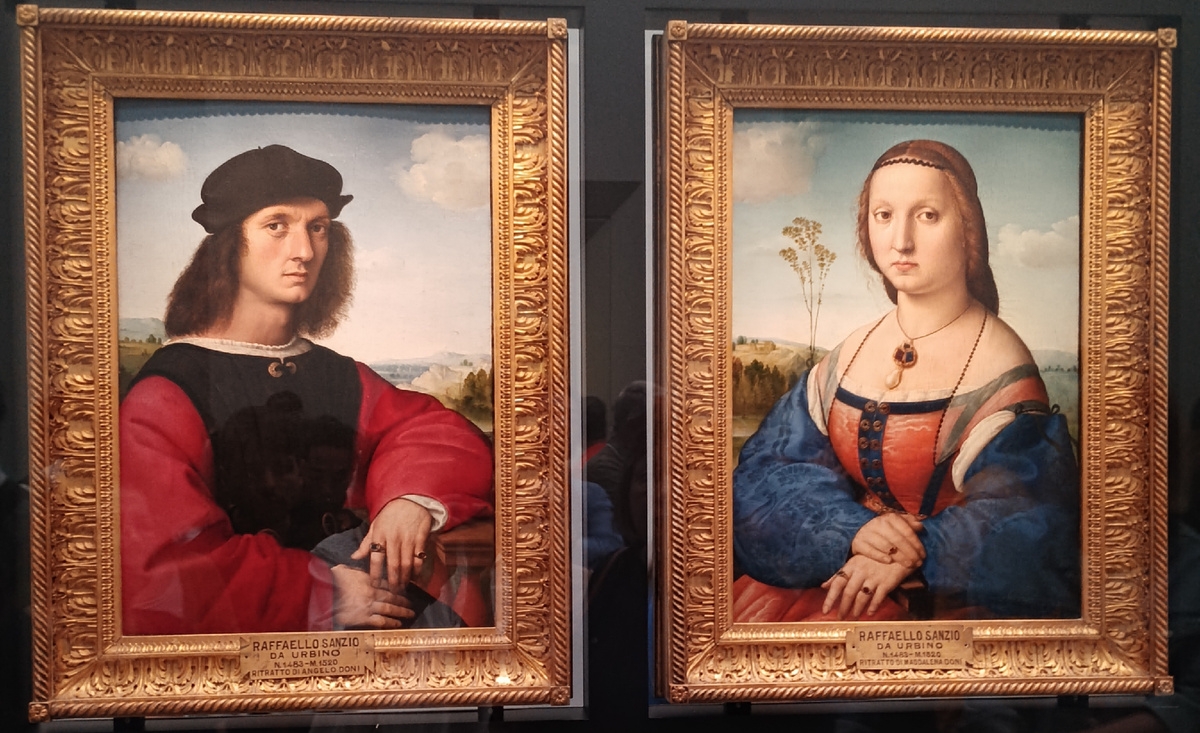 Портреты Аньоло Дони и Магдалены Строцци, Рафаэль Санти, галерея Уффици, Флоренция 