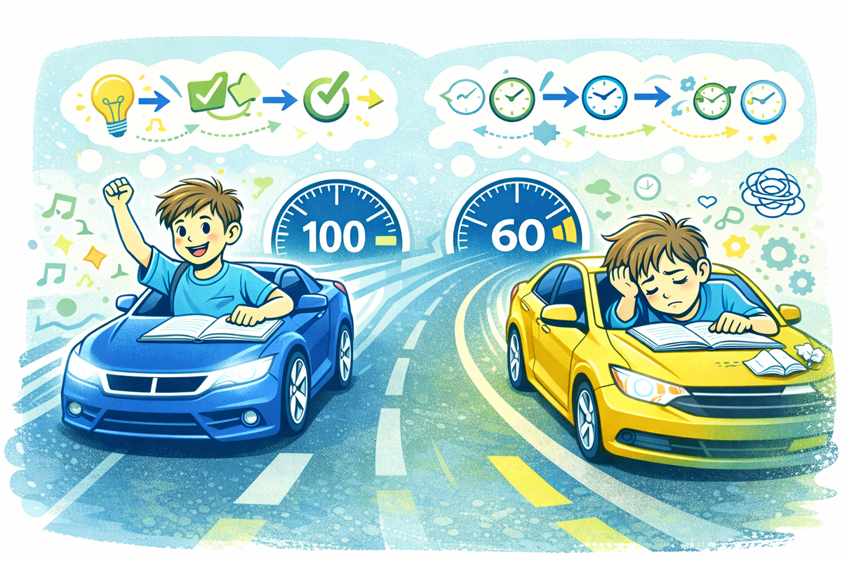 Скорость восприятия информация и интеллекутальная емкость - у всех детей разная.