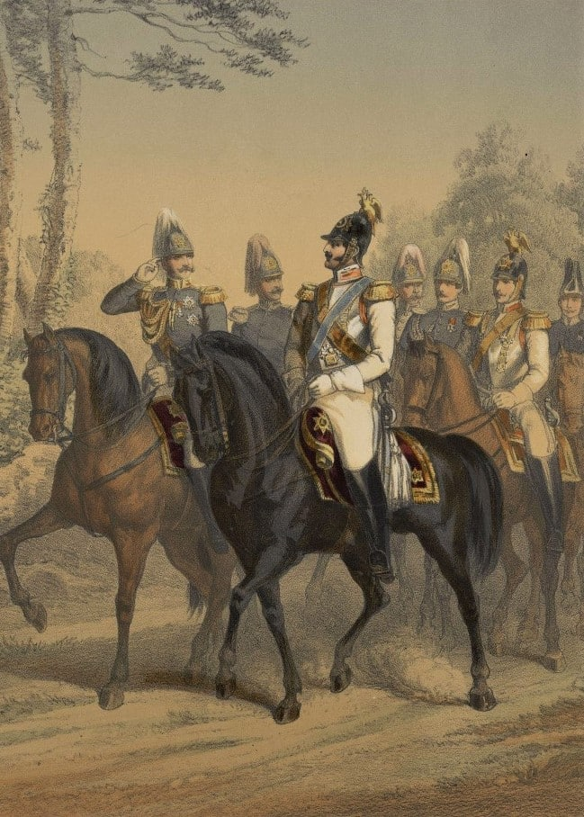 Николай I и цесаревич Александр Николаевич. Muller. 1850-е гг.