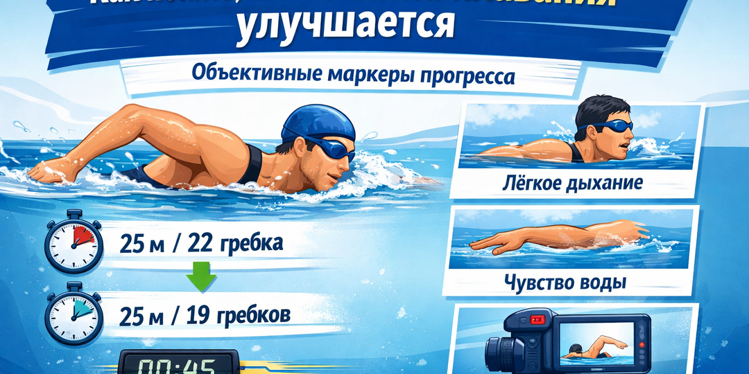 Как понять, что техника плавания улучшается: объективные маркеры прогресса