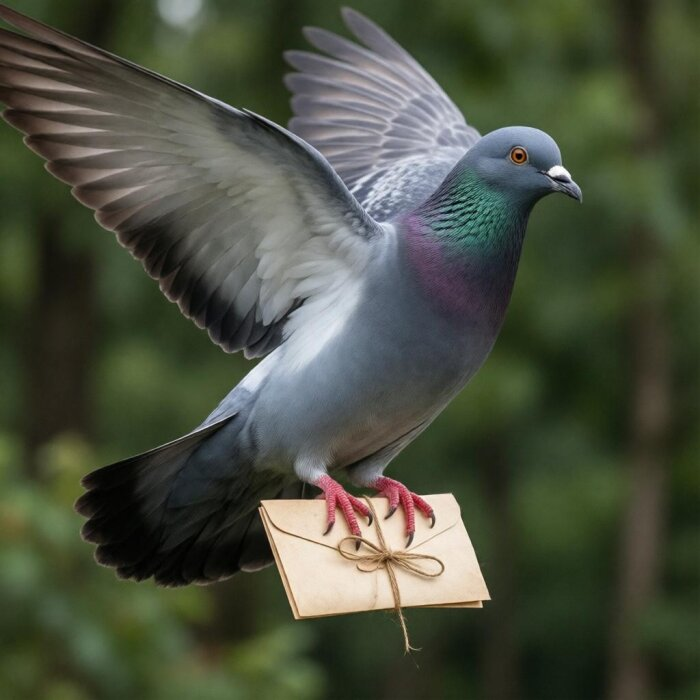 Почтовый голубь / изображение сгенерировано нейросетью flyvi.io