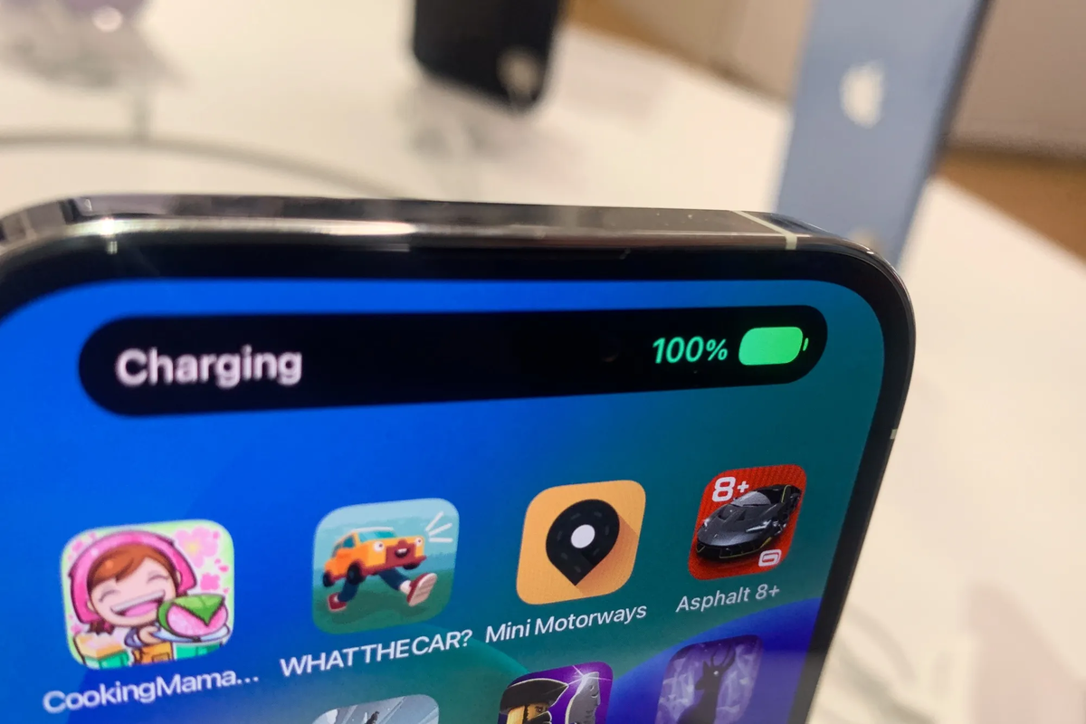 The Dynamic Island on an iPhone.Photographer: Jakub Porzycki/NurPhoto/Getty Images