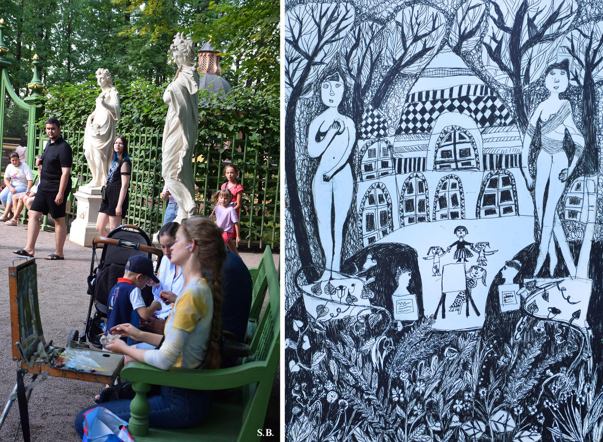 «Мы рисуем Летний сад». Санкт-Петербург, июль 2024 г. Здесь и далее – все фото и фоторепродукции автора