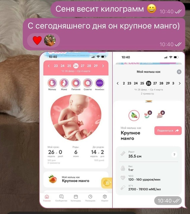 У нас теперь это целая традиция: каждый четверг я гордо сообщаю мужу, какой фрукт наш сын с сегодняшнего дня :)