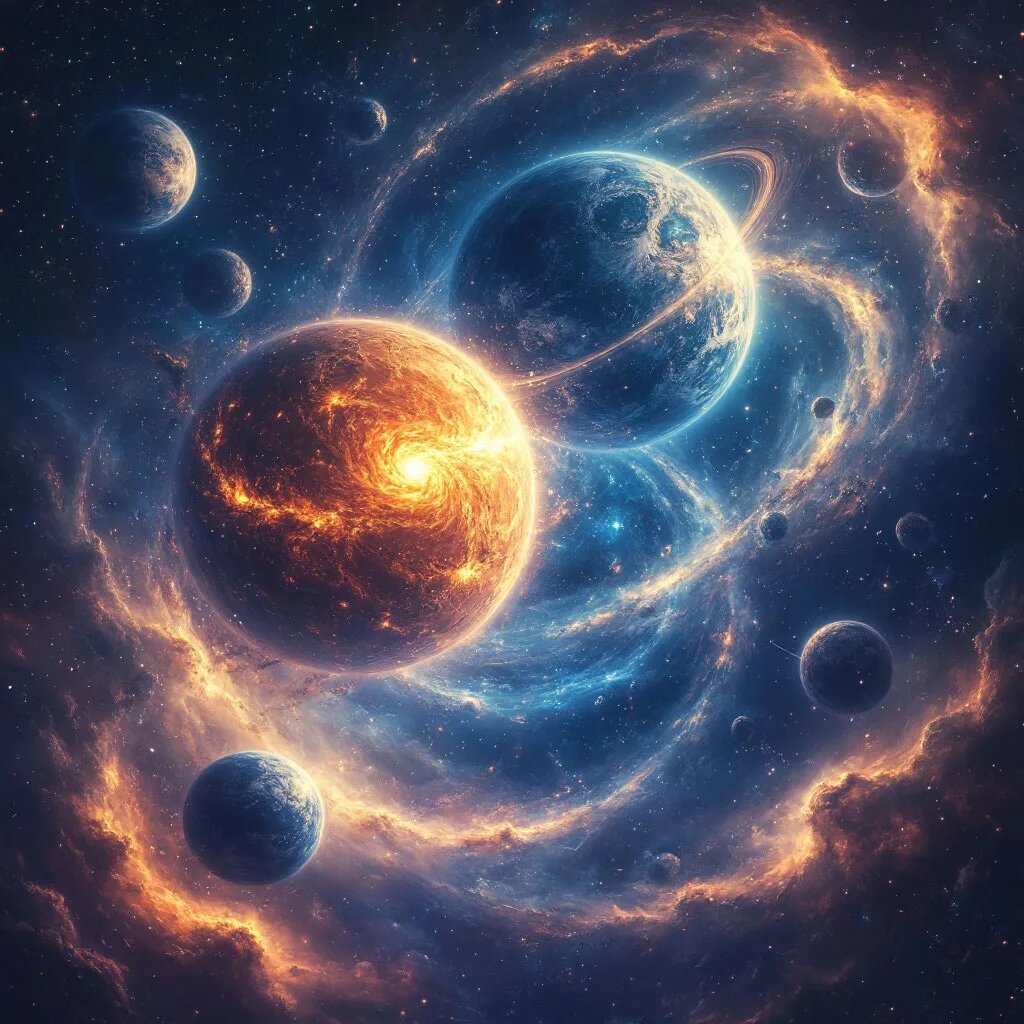 Планеты. Иллюстрация сгенерирована нейросетью