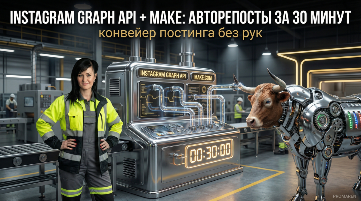    Связка Instagram Graph API с Make.com отправляет посты в VK, Telegram и Facebook без ручной рутины | Марина Погодина, PROMAREN Марина Погодина