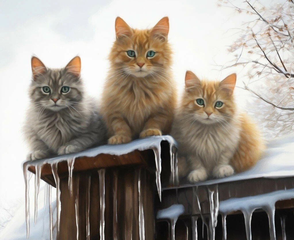 В создании картинки с мартовскими котами мне помогал ИИ. 