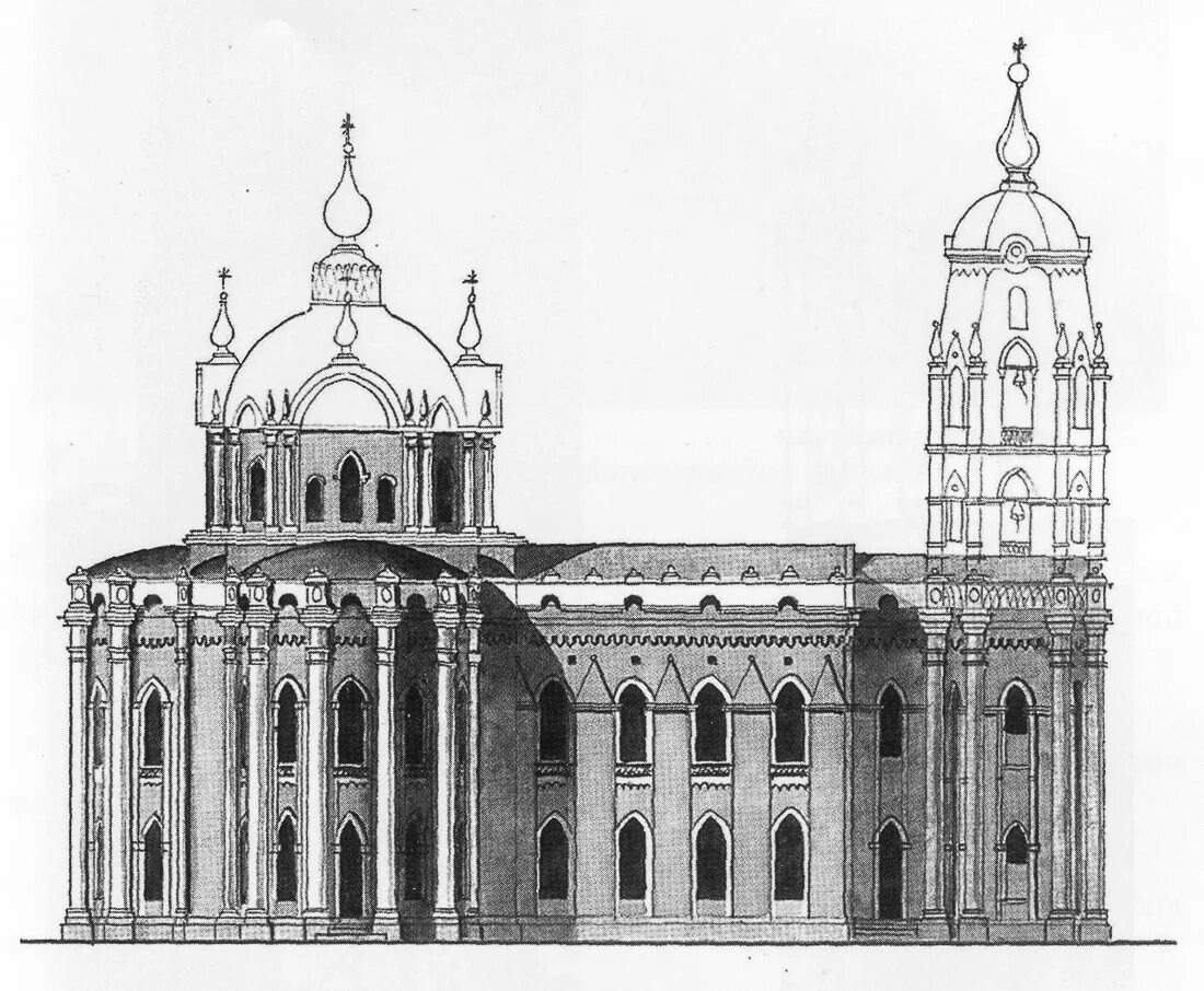 Троицкий собор в г. Гусь-Железный, главный архитектурный проект Андрея Баташева.