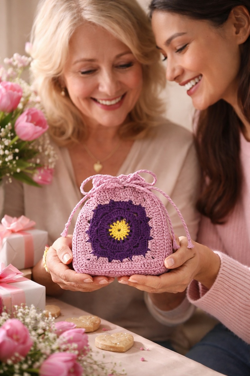 Вязаные сумочки крючком для мамы. Ссылка на мастер классы по квадратным мотивам чуть ниже в этой статье