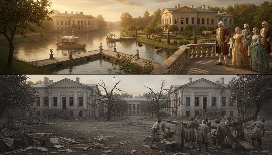 Роскошь Меншикова — и пустые руины...