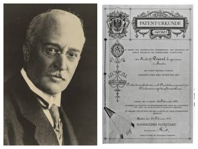 Рудольф Дизель и патент № 67207 на «рабочий процесс и способ выполнения одноцилиндрового и многоцилиндрового двигателя»