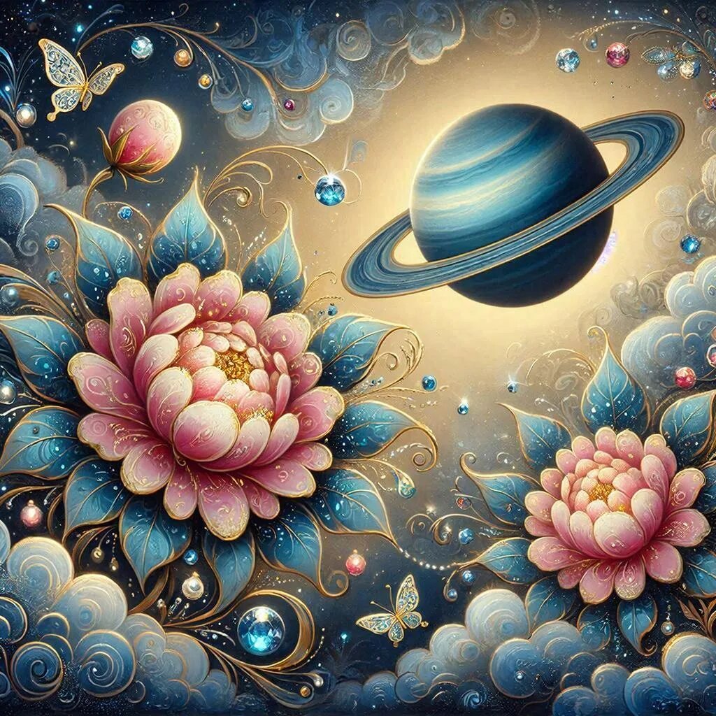 Сатурн. Иллюстрация сгенерирована нейросетью