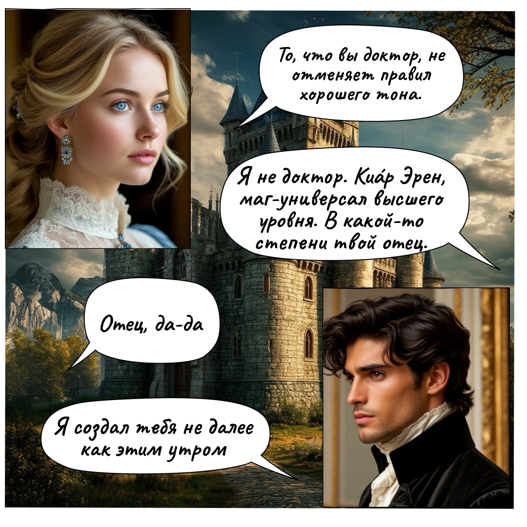 — И потрудитесь представиться. То, что вы доктор, не отменяет правил хорошего тона.
Фархизец ухмыльнулся:
— Поправка, Хел. Я не доктор. Киáр Эрен, маг-универсал высшего уровня. В какой-то степени твой отец.
— Отец, да-да, — пробормотала я и отступила к окну. С сумасшедшими лучше не спорить, иначе они придут в ярость.
— Не веришь, — Эрен вздохнул. — Зря. Я создал тебя не далее как этим утром.