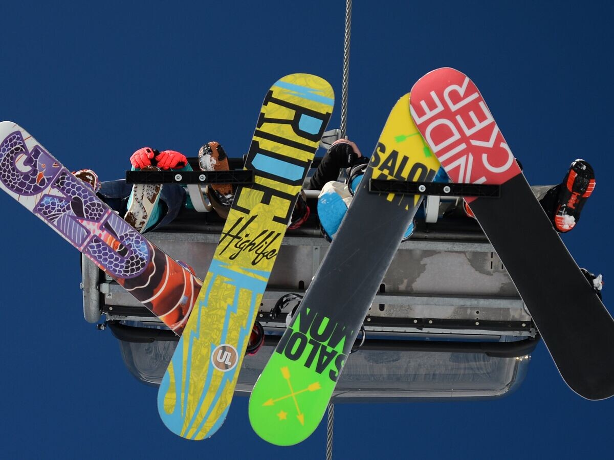    Отдыхающие поднимаются по канатной дороге на горнолыжный склон курорта "Горки Город" в Сочи | © РИА Новости / Нина Зотина