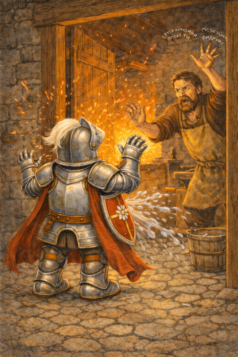 Испуганный кузнец