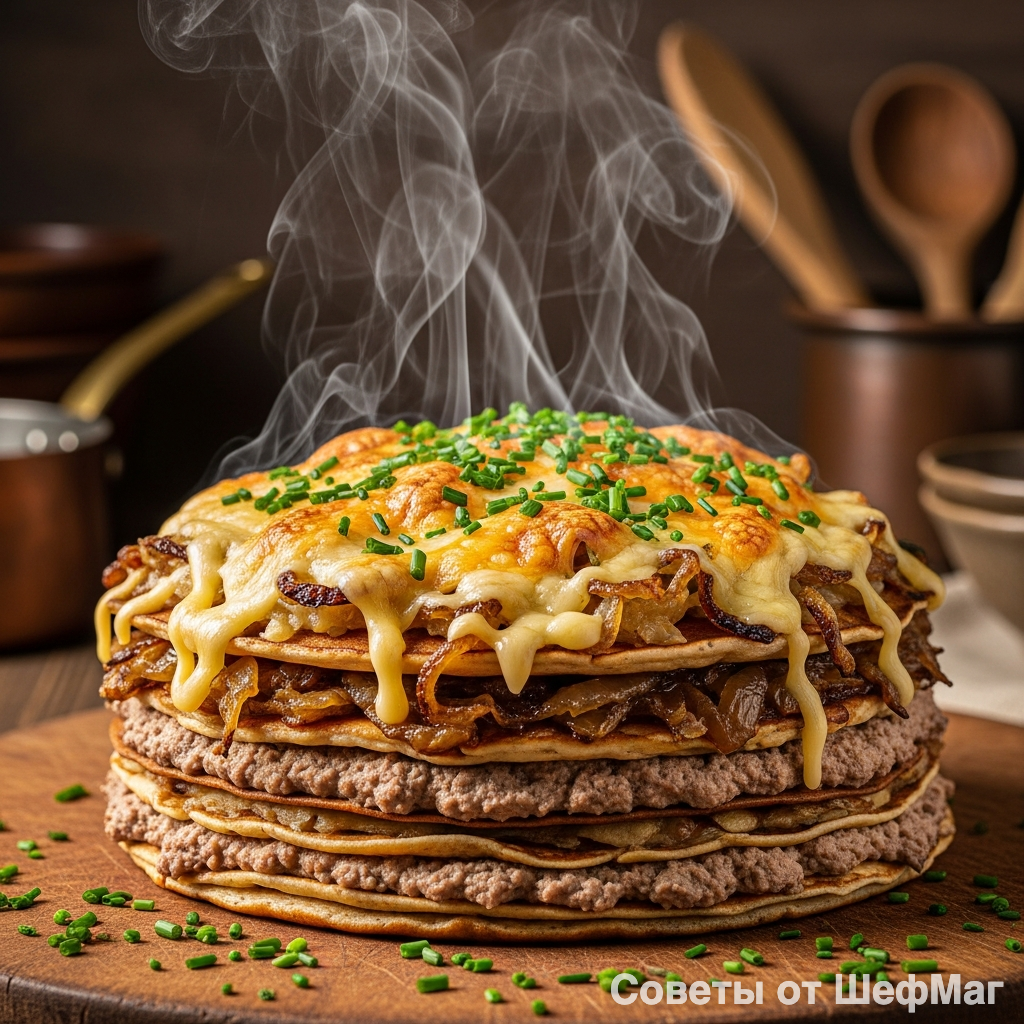 Милые дамы, посмотрите на эти сочные слои - секрет успеха в правильном балансе лука и ливера.