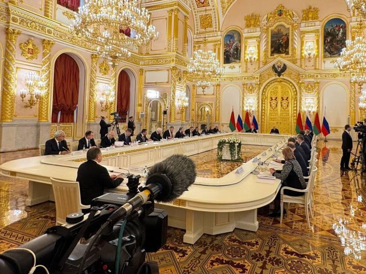    Заседание Госсовета Союзного государства в Кремле | © Фото : Пул Первого/Telegram