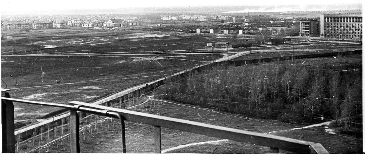 Вид на Автозаводский парк и проспект Жданова(Молодежный), 50е годы.